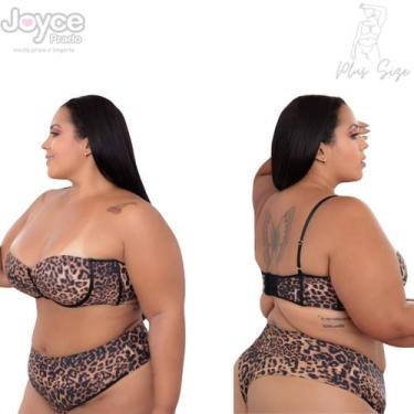 Imagem de Conjunto Plus Size sem alça onça base espuma com sustentação 224.32 - 