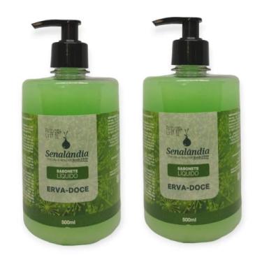 Imagem de 2 Sabonete Líquido Grande 500ml Cheiroso Erva Doce Perfumado Top Mãos 