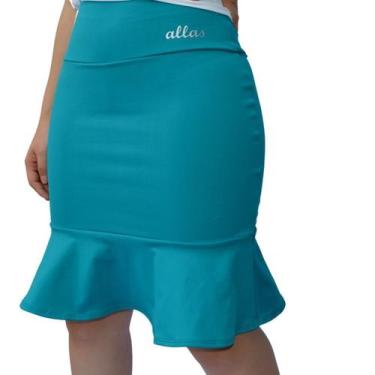 Imagem de Short Saia Moda Modesta Fitness Evangélica Cós Alto Uv50+  Poliamida A