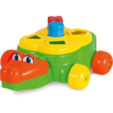 Imagem de Brinquedo Educativo Jacaré Júnior com Blocos e Puxador - Tateti