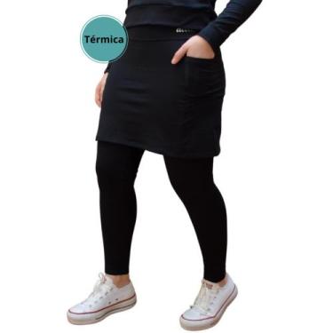 Imagem de Saia Calça Thermo Peluciada Roupa Fitness Evangélica Térmica Quentinha