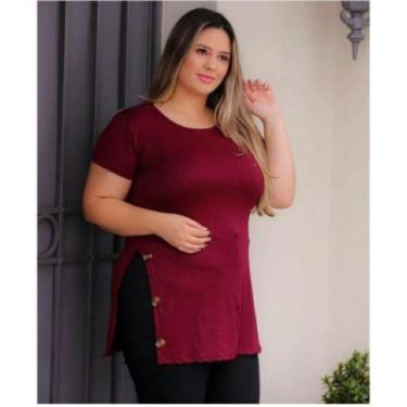 Imagem de Blusa Manga Curta Vest Leggin com Botão Lateral Fake Plus Size Primave