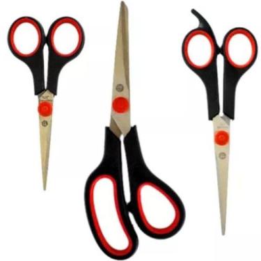 Imagem de Kit 3 Tesouras Para Casa e Escola Grande - GENERICA