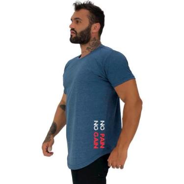 Imagem de Camiseta Longline Masculina MXD Conceito Estampa Lateral No Pain No Ga