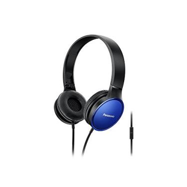 Imagem de Panasonic Fones de ouvido dobráveis coloridos em 2 tons com microfone, controlador de chamadas e cabo de áudio de 1,2 m, compatível com iPhone, BlackBerry, Android - RP-HF300M-A - Fones de ouvido