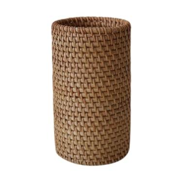 Imagem de Ioensy Vaso de plantas trançado, vaso de flores de vime, suporte de exibição minimalista, decorações, ornamentos para mesa, lareira interna, entrada, Style a