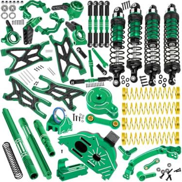 Imagem de BRCatWPark RC Upgrades Part for 1/10 Big Rock 3S BLX,1/8 Typhon 3S BLX,A-Arm,Shocks,Caster Blocks,Steering Blocks,Stub Axle Carriers,Links,Gearbox,Axles,Support,Steering,Spline,Green