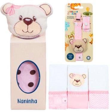 Imagem de Naninha + Prendedor de chupeta + Fralda de Boca Ursinha - Miguel Baby