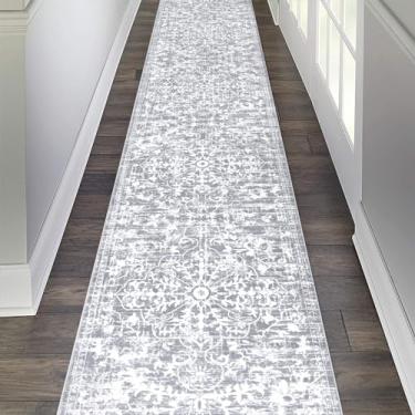 Imagem de Tapete passadeira Pauwer 0,7 x 4 m, lavável, boêmio, com forro de borracha, tapete antiderrapante para hall de entrada, tapete de fazenda para cozinha, lavanderia, entrada, banheiro