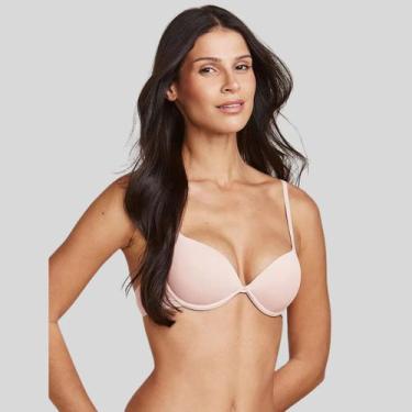 Imagem de Sutia 2384 Hope Push Up Suave Poliamida Com Aro e Bojo Ajustável, Bege