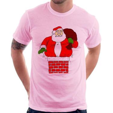 Imagem de Camiseta Papai Noel Chaminé - Foca na Moda, Rosa bebê, P