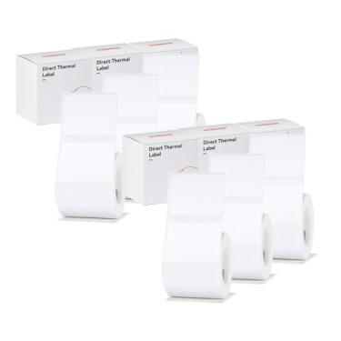 Imagem de Fita branca de 6 rolos brancos 40 x 30 mm compatível com NIIMBOT B1 B21 B3S etiquetadora, impermeável, autoadesiva para substituição de fita de etiquetagem de escritório e casa.