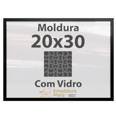 Imagem de Moldur 20x30 para Quebra Cabeça Ravensburger 60 peças Quadro com Vidro Decoração Parede Sala cor: Preto