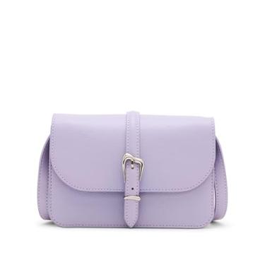 Imagem de Anne Klein Bolsa transversal feminina com fivela esculpida, lavanda suave, Lavanda suave, Small