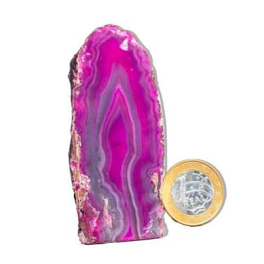 Imagem de 01 Geodo de Ágata Rosa  250 a 300g 7 a 12cm Classe B - Varejo