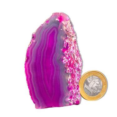 Imagem de 01 Geodo de Ágata Rosa  200 a 250g 7 a 12cm Classe B - Varejo