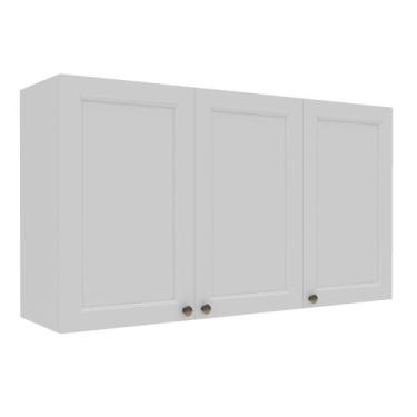 Imagem de Armário Aéreo Lavanda 120cm 3 Portas Provençal Branco - ClickCasa