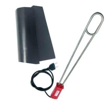 Imagem de Kit Acendedor Elétrico para Churrasqueira Carvão + Manta Teflon p/ Gre