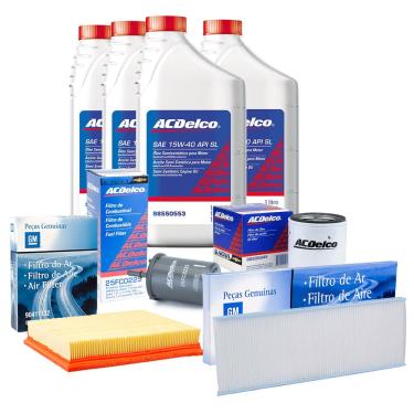 Imagem de Kit Troca De Oleo Filtros 15w40 Sm Semissintetico Acdelco Prisma /celta