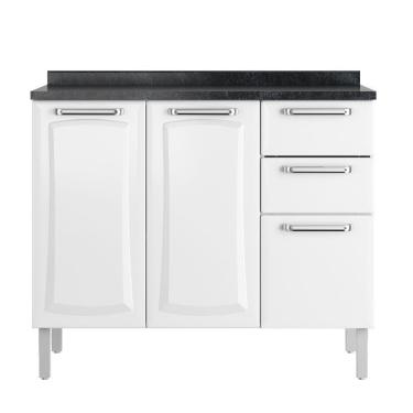 Imagem de Balcão c- Tampo 3 Portas 2 Gavetas Tarsila - Itatiaia Branco