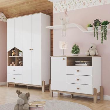 Imagem de Conjunto Quarto de Bebê Guarda-roupa e Cômoda Yuri