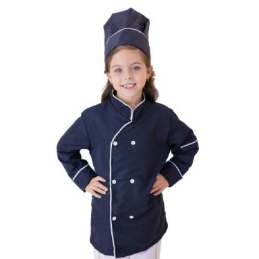 Imagem de Fantasia Cozinheiro com Touca Infantil - LEGSS, GG, Preto