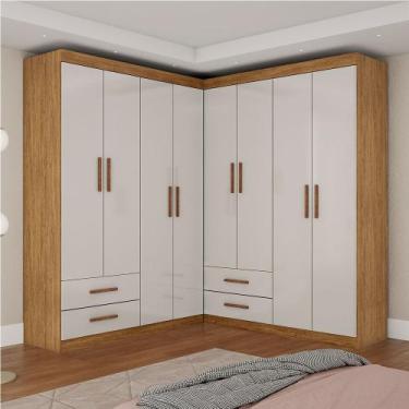 Imagem de Closet Casal Duplo Lu 8 Portas 4 Gavetas - Carioca Moveis, Cinamomo co
