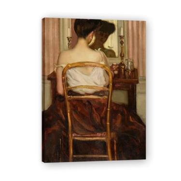 Imagem de Myself In The Mirror Impressão em tela decoração de casa para sala de estar para quarto banheiro decoração de parede de retrato feminino pintura de parede vintage impressões de arte decoração de