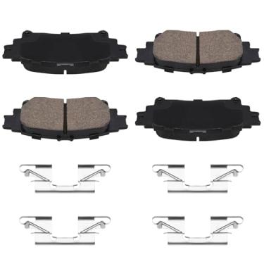 Imagem de SUPLABEL HZ1391 Conjunto de pastilhas de freio a disco de cerâmica - compatível com Toyota Highlander Mirai Prius V Sienna e Lexus GS IS RC (200t, 250, 300, 350, 450h, Turbo) TRASEIRA