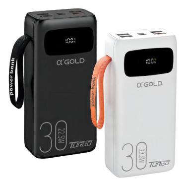 Imagem de Power Bank Carregador Portátil Turbo Bateria 30.000mah Cor Branco - al
