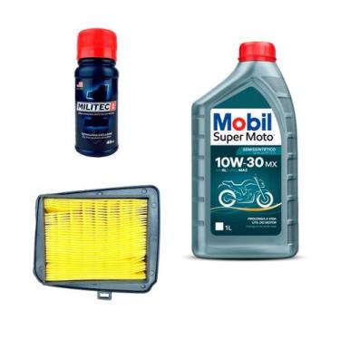 Imagem de filtro ar HONDA titan 150 160 2014-23 COM oleo E militec - MOBIL