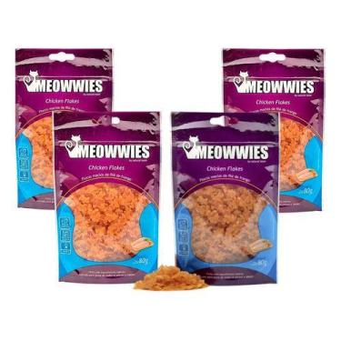 Imagem de 4 Petiscos Natural Para Gatos - Meowwies Chicken Flakes