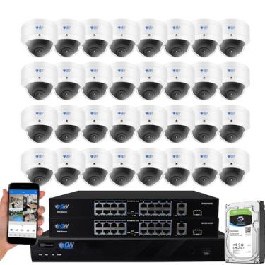 Imagem de GW Security 32 Channel 12MP NVR UltraHD 4K (3840x2160) PoE Security Camera System with 32 x 4K (8MP) IP Microphone AI Dome Camera, 100ft Night Vision, Outdoor/Indoor Surveillance Camera