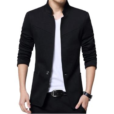 Imagem de Jaqueta Masculina Blazer Masculino Jaquetas Flexíveis E Leves Masculino Gola Masculina Blazers Slim Fit Homens Homens Plus Size, Blue, L