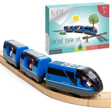 Imagem de Conjunto de Trem de Brinquedo KipiPol - Locomotiva com Ação a Bateria