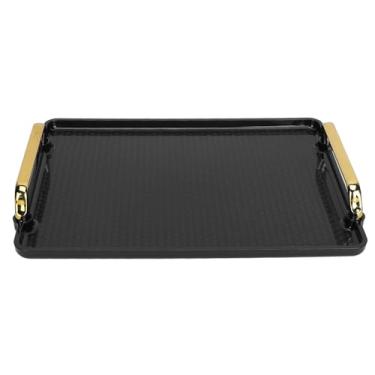 Imagem de Bandeja de servir, bandeja retangular ergonômica com bordas arredondadas para casa para produtos de beleza (preto)