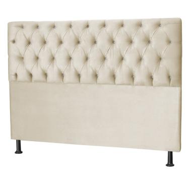 Imagem de Cabeceira Estofada Solteiro 90 Cm Juliete Suede Bege Claro