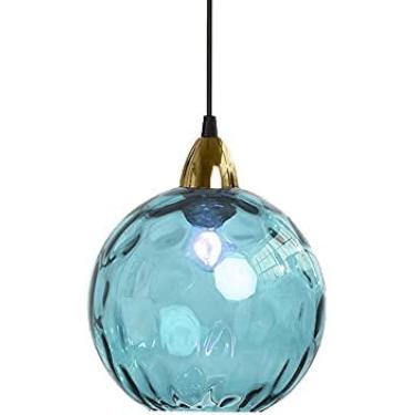 Imagem de Iluminação de teto Estilo nórdico manchado iluminação pendente de vidro, diâmetro criativo 20cm/7.8in, lustre de decoração simples, mini lâmpada de suspensão de vidro soprado à mão, camas de