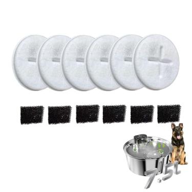 Imagem de Conjunto 6 Filtros Refil Fonte Bebedouro Gatos Cães Pet, para 7.5L NEWPET Esponjas de Pré-filtro de Reposição para Bebedouro de Gato para Animais de Estimação