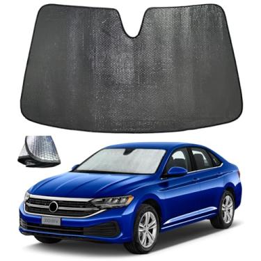 Imagem de ZOIBV Para-brisa para Volkswagen VW Jetta 2019-2025 - 5 camadas bolha dobrável janela frontal viseira acessórios - bloqueia calor e raios UV