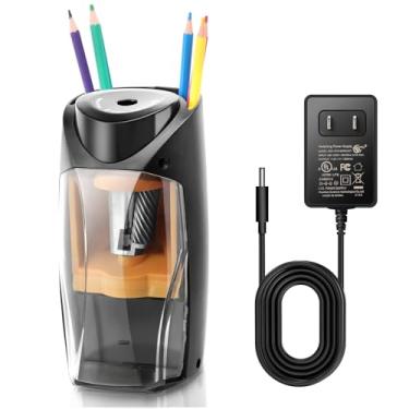 Imagem de Apontador de lápis elétrico de mesa com armazenamento, resistente, função de suporte de caneta