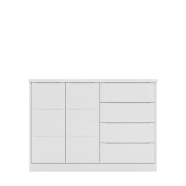 Imagem de Cômoda Infantil Jade 130cm 100% MDF Branco Semi Brilho - sallar home