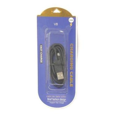 Imagem de Kit 10 Cabo De Celular Smartphone V8 Turbo 25w Cor Preta - oem