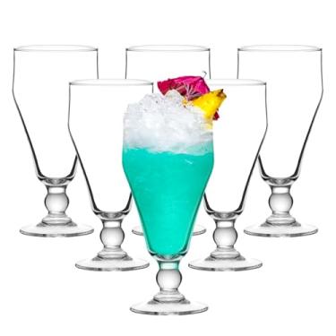 Imagem de binsakao Conjunto de copos Hurricane de 170 a 400 ml Pina Colada - Copos de coquetel altos, mojito, margarita, sangria, copo de pina colada, copos de caule cupê
