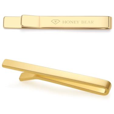 Imagem de HONEY BEAR Barra de prendedor de gravata masculina de 5,4 cm para gravata de tamanho normal, presente de casamento de negócios, 5,4 cm, 5.4cm, Cobre, Sem Pedra Preciosa
