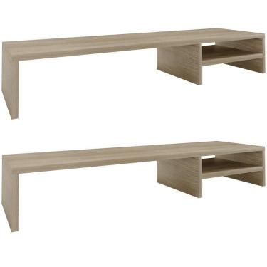 Imagem de Kit 02 Suportes Para Monitor Stand Home Office Lap 90 Cm L03 Amadeirado - Lyam