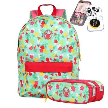 Imagem de Kit Mochila De Costas Estojo Pincéis Maquiagem Minnie 51918