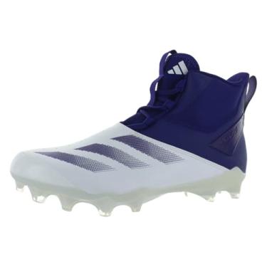 Imagem de adidas Tênis de futebol adulto unissex Adizero Chaos American Football Lineman Cleats, Branco/Team Collegiate Roxo/Branco, 17 Women/8.5 Men