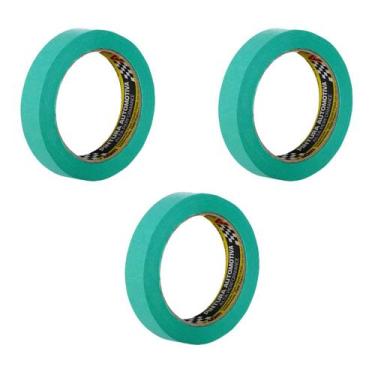 Imagem de Kit com 3 adere fita crepe automotiva verde 18x50 pequena - 000623