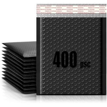 Imagem de LINGLONG Bubble Mailers 15 x 25 cm pacote com 400 envelopes pretos acolchoados tamanho utilizável 15 x 23 cm envelopes de correspondência de espessura bolha opaco acolchoado sacos de envio para